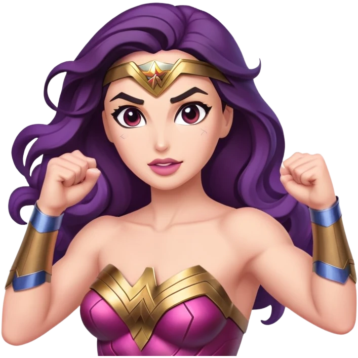 pink violet Wonder woman pose emoji