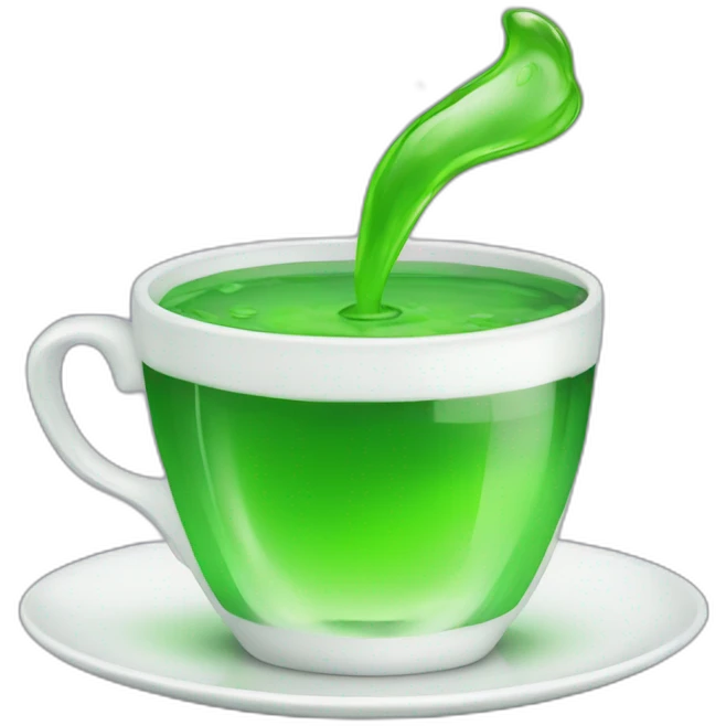 Tea cup with green liquid emoji