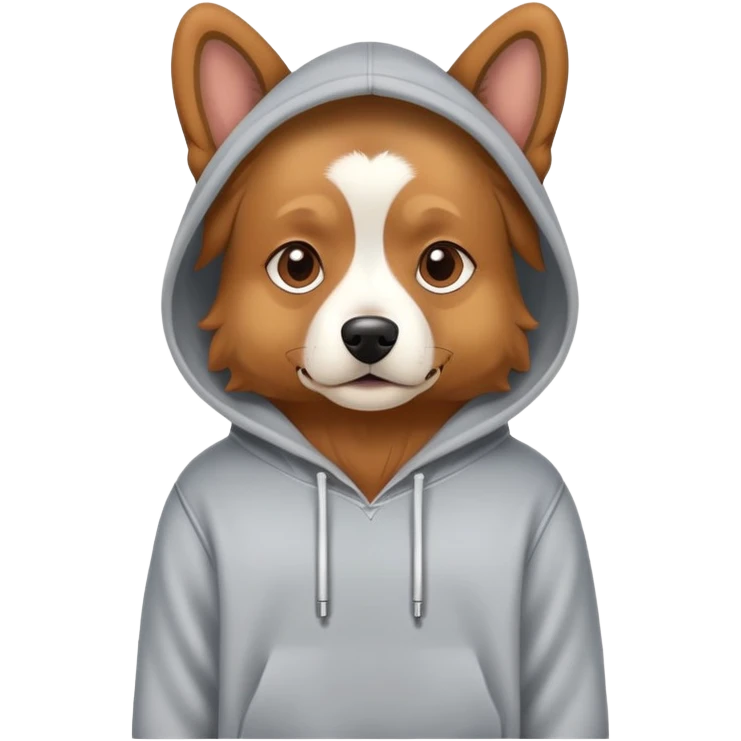 Dog wearing hoodie emoji