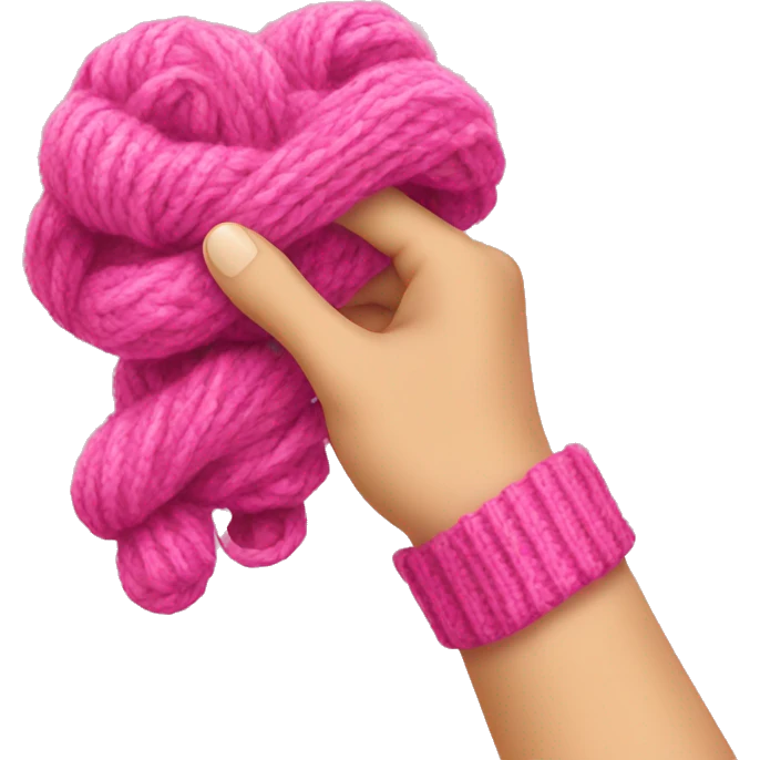 knitting hand with pinkie raised emoji