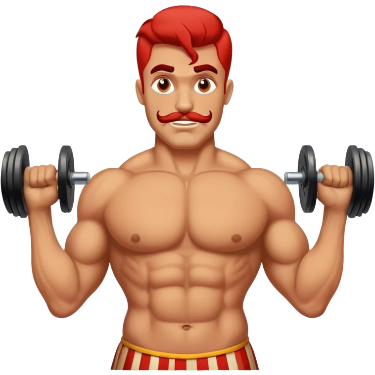 Vintage Circus strong man holding weights emoji