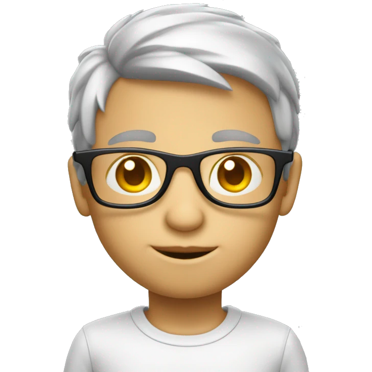 Un petit homme pale avec des lunettes en aluminium emoji