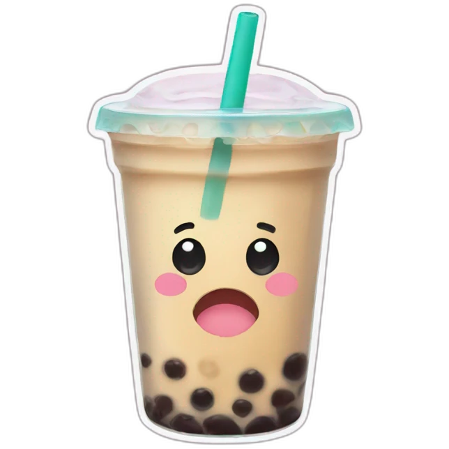 bubble tea crying emoji