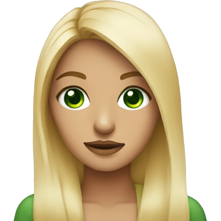 green eye girl with blonde hai shrugi emoji