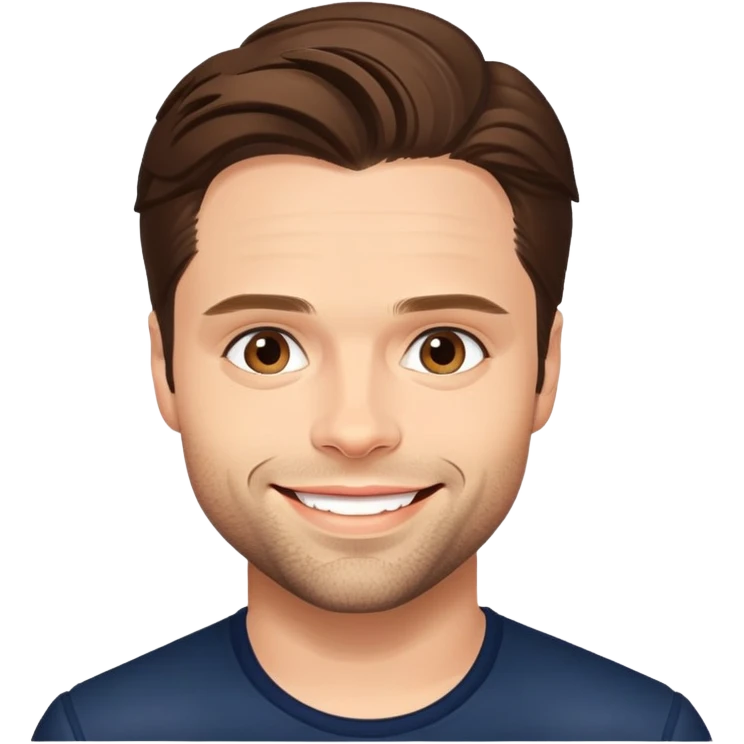 face of Sebastian Stan, smiling emoji