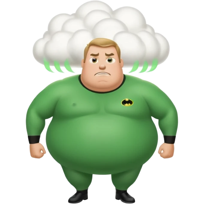 green fat mr incredible farting with giant fart cloud emoji