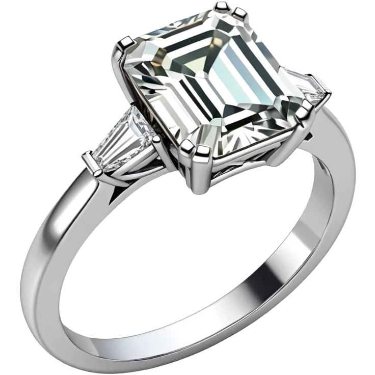 Emerald cut diamond ring emoji