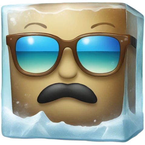 IceCube at the beach wearing sunglasses emoji
