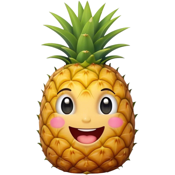 милый ананас улыбается и восклицательный знак emoji