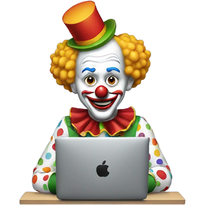 clown at the computer emoji