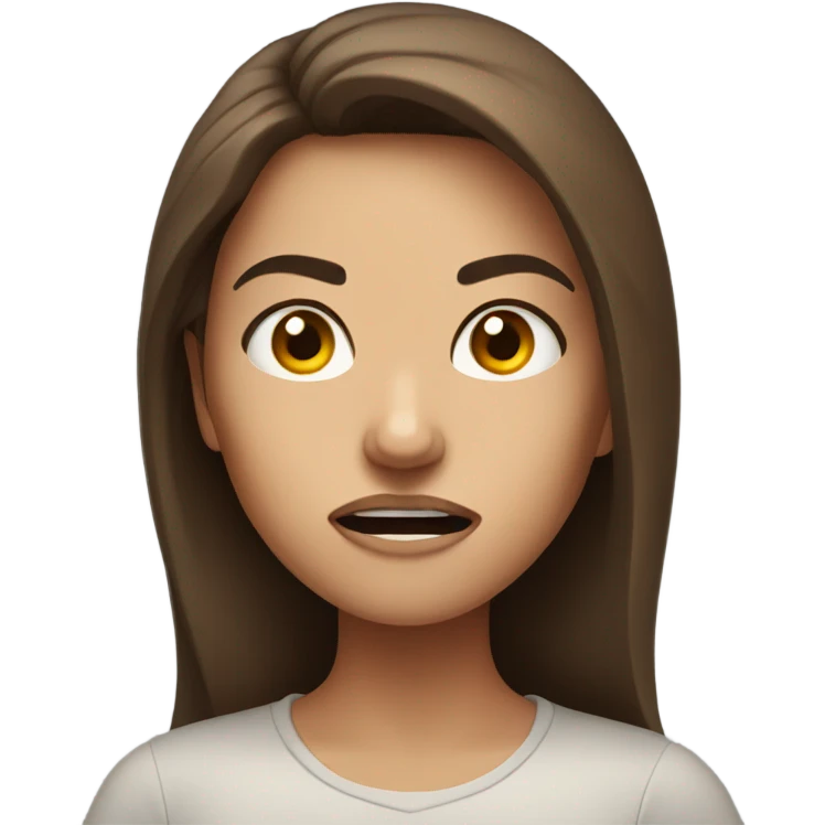 woman with long brown hair angry emoji