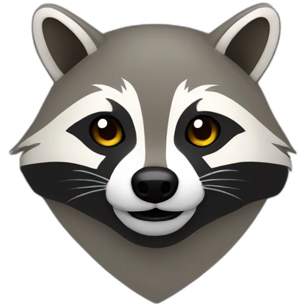 centered raccoon head shield emoji