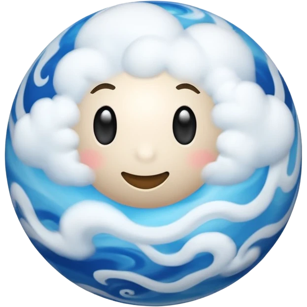 sphere globe planet, surface covered with cloud and gas emoji