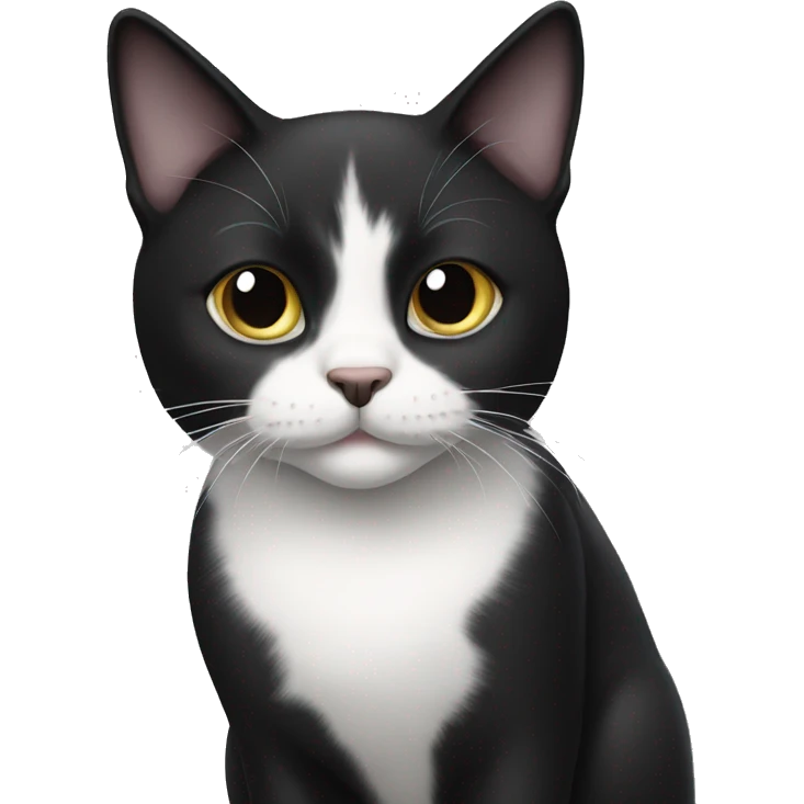 black and white cat emoji