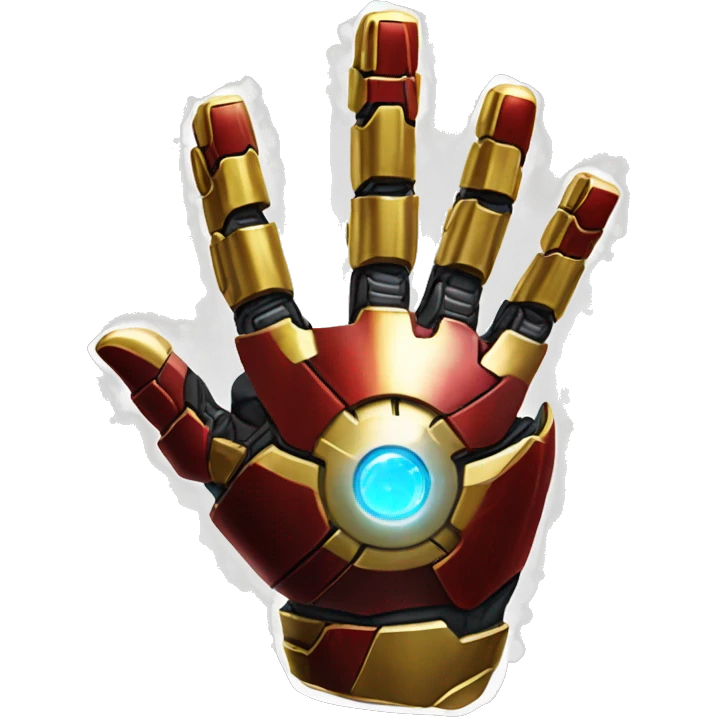 Iron man gauntlet wih infinity stone in snap pose emoji
