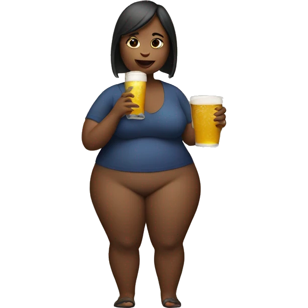women with big belly drinking emoji