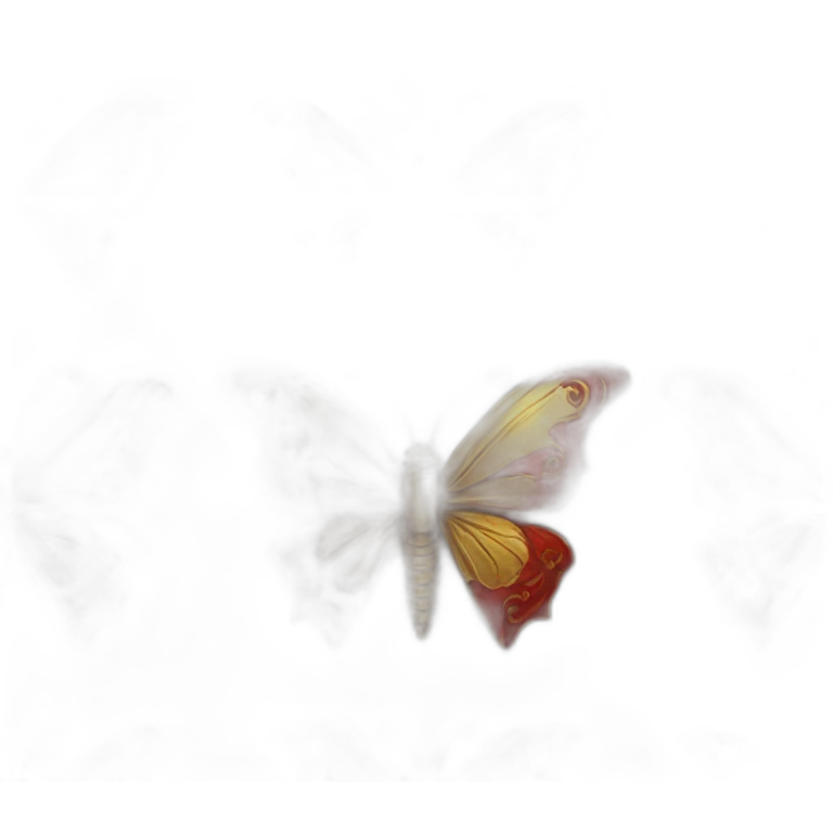 Red metal and gold steampunk butterfly emoji