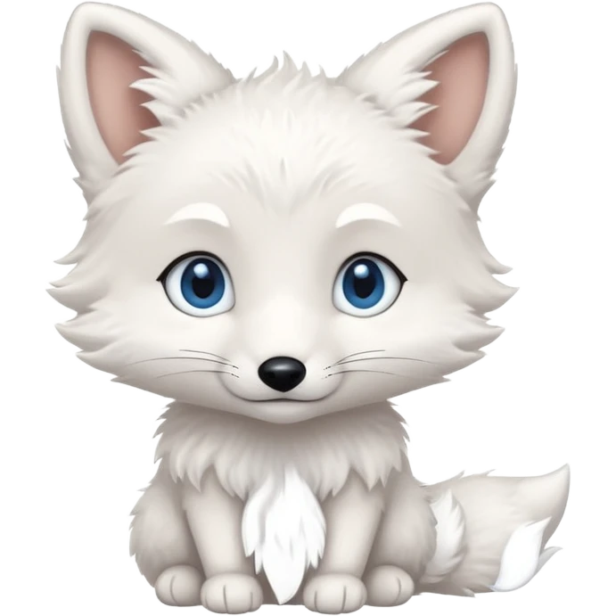 a white baby fox with blue eyes emoji emoji