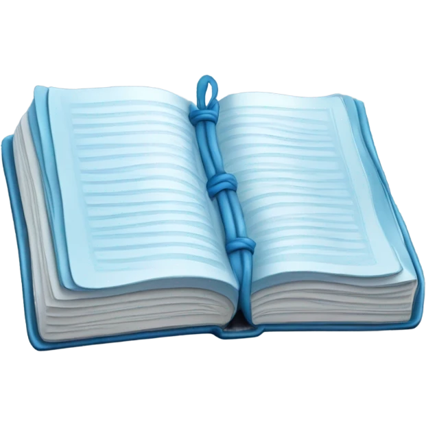 libro celeste claro con detalles en azul oscuro emoji