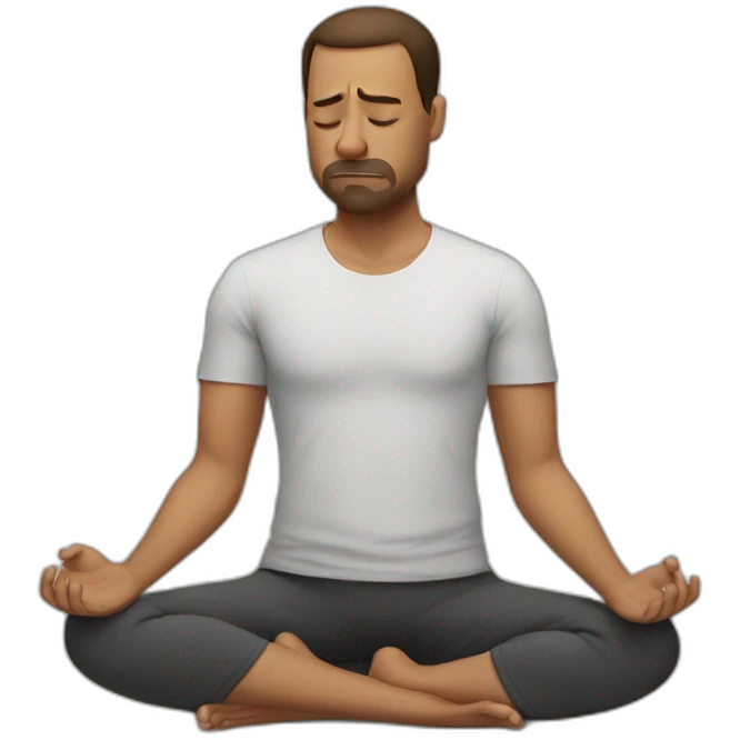 man doing yoga sad crying emoji