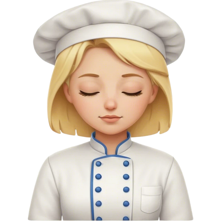Blonde female chef sleeping  emoji