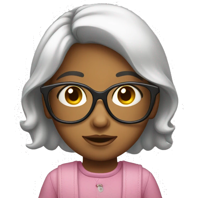 Niña con lentes emoji