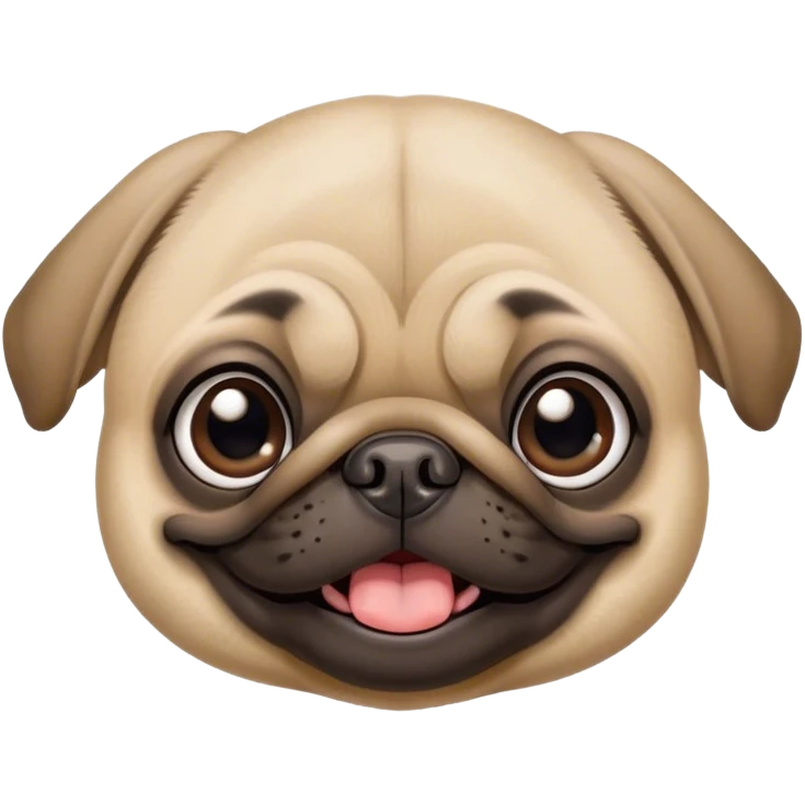 cute pug with hea emoji