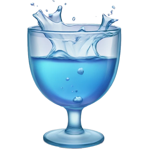 splashing glass of water in a clear purple cup emoji
