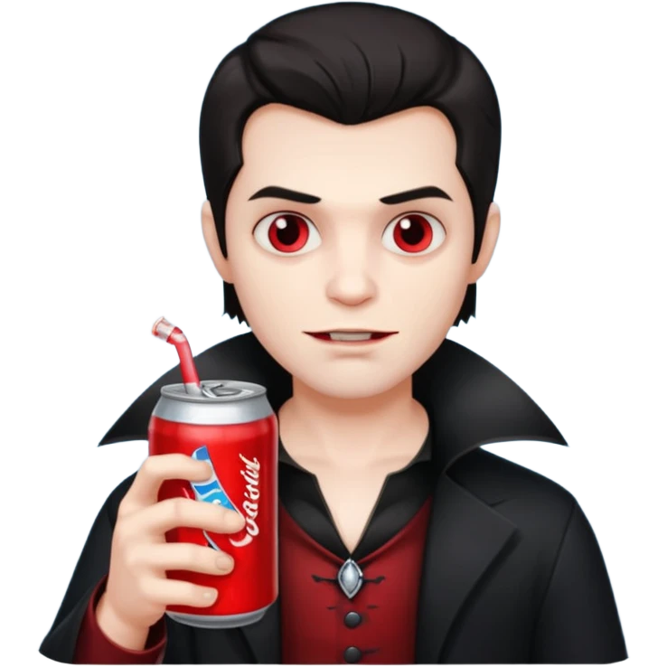 vampire man with soft drink emoji