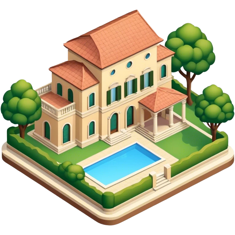 italian villa isometric emoji