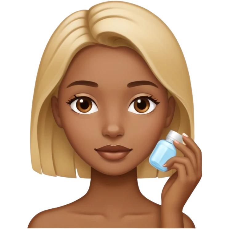 dark blond girl doing skincare emoji