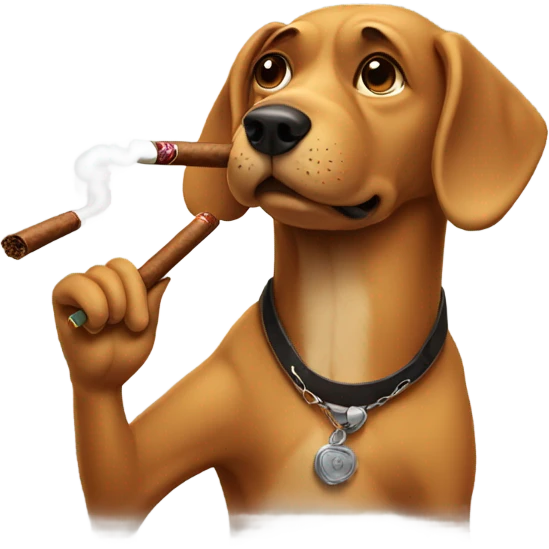 Dog smoking a cigar emoji