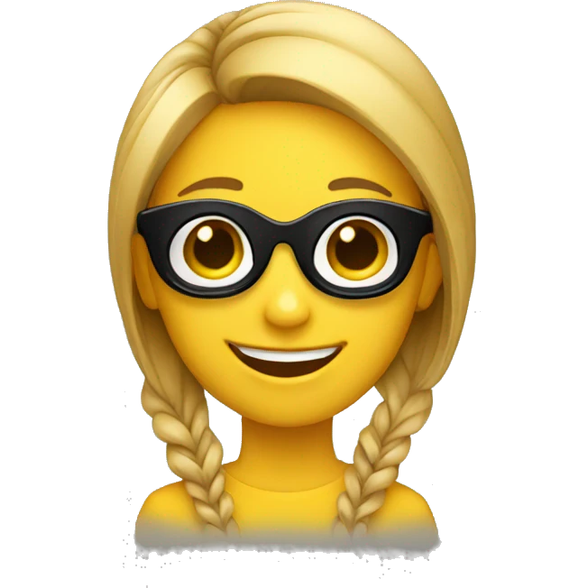 happy girl emoji with black shades on emoji