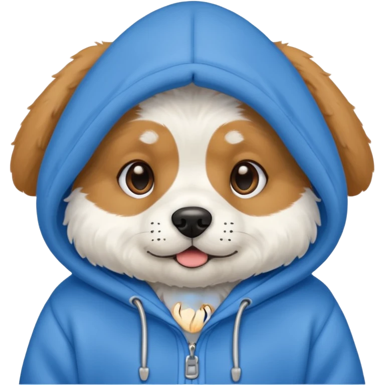 Dog wearing hoodie emoji