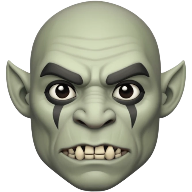 Semi-orco dnd estilo blanco y negro dibujo emoji