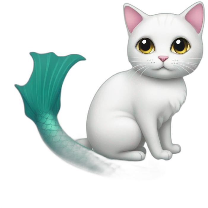 Cat with a mermaid tail emoji