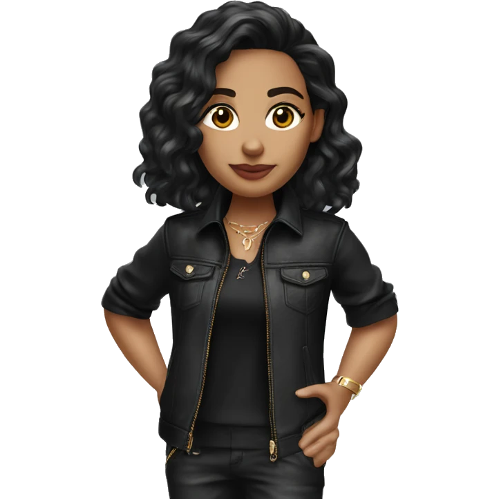 Latino wearing black Louis vuitton outfit realistic emoji