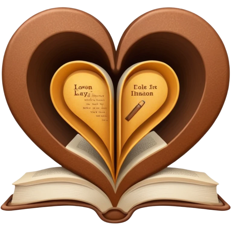 Books pattern in heart  emoji