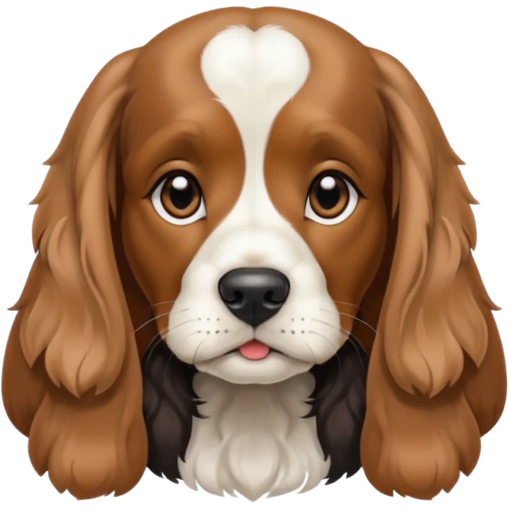 Собака русский кокер спаниель черно-белого цвета emoji