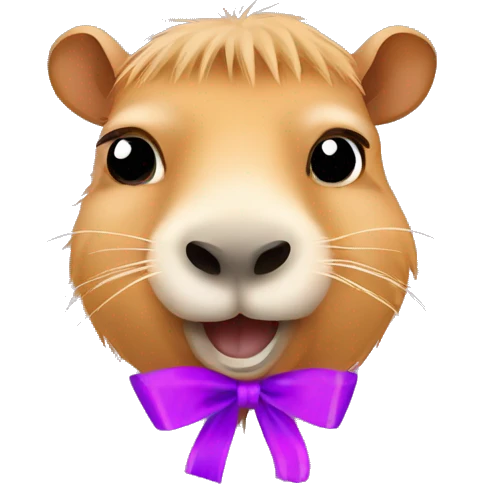 Capybara mit lila schleife emoji