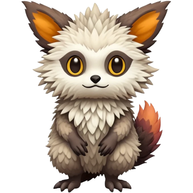 lush warm-colored Fakémon-Trico-creature (full body) emoji