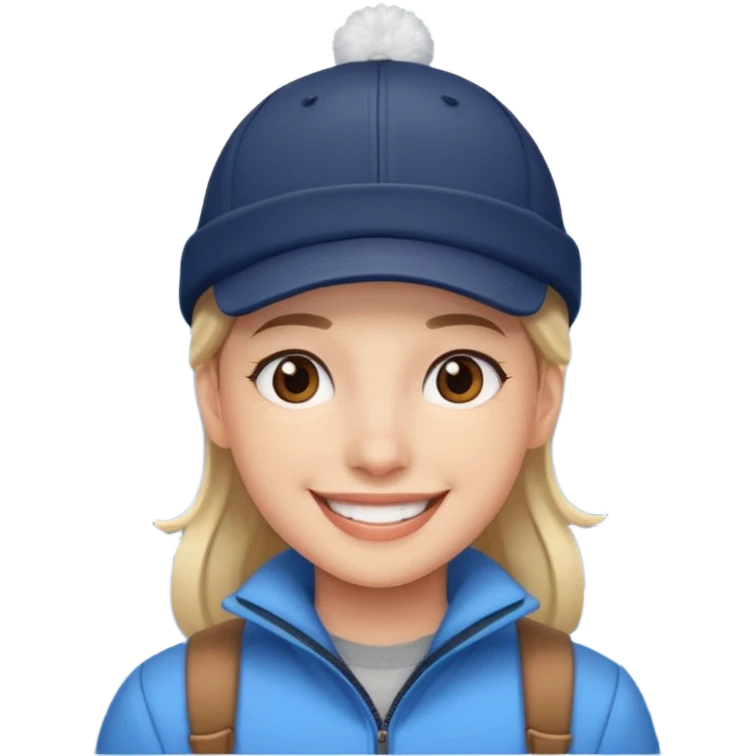 Snow waves wear a cap on and behind emoji