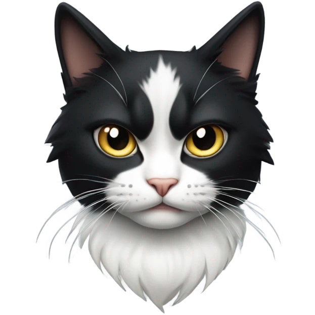 Angry tuxedo cat emoji