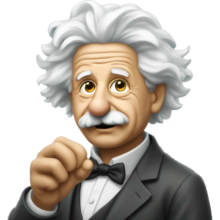 abert einstein vawes with hand emoji