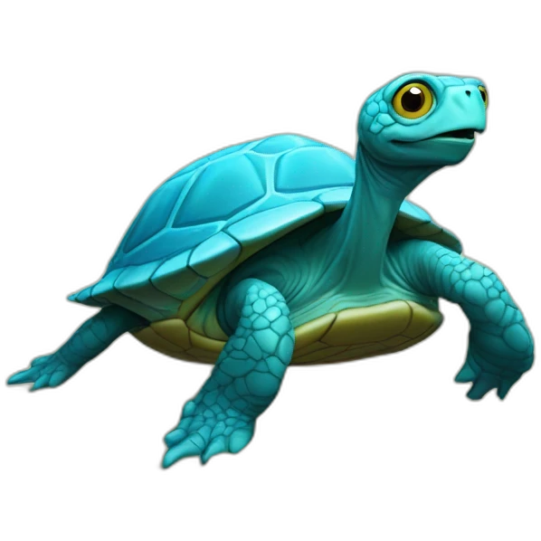 Un alien sur une tortue emoji