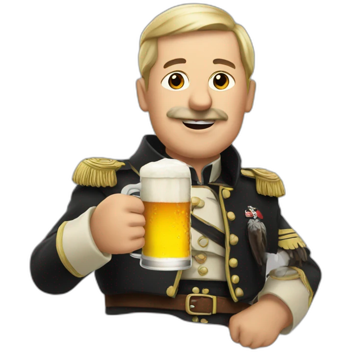 adolf with a beer emoji