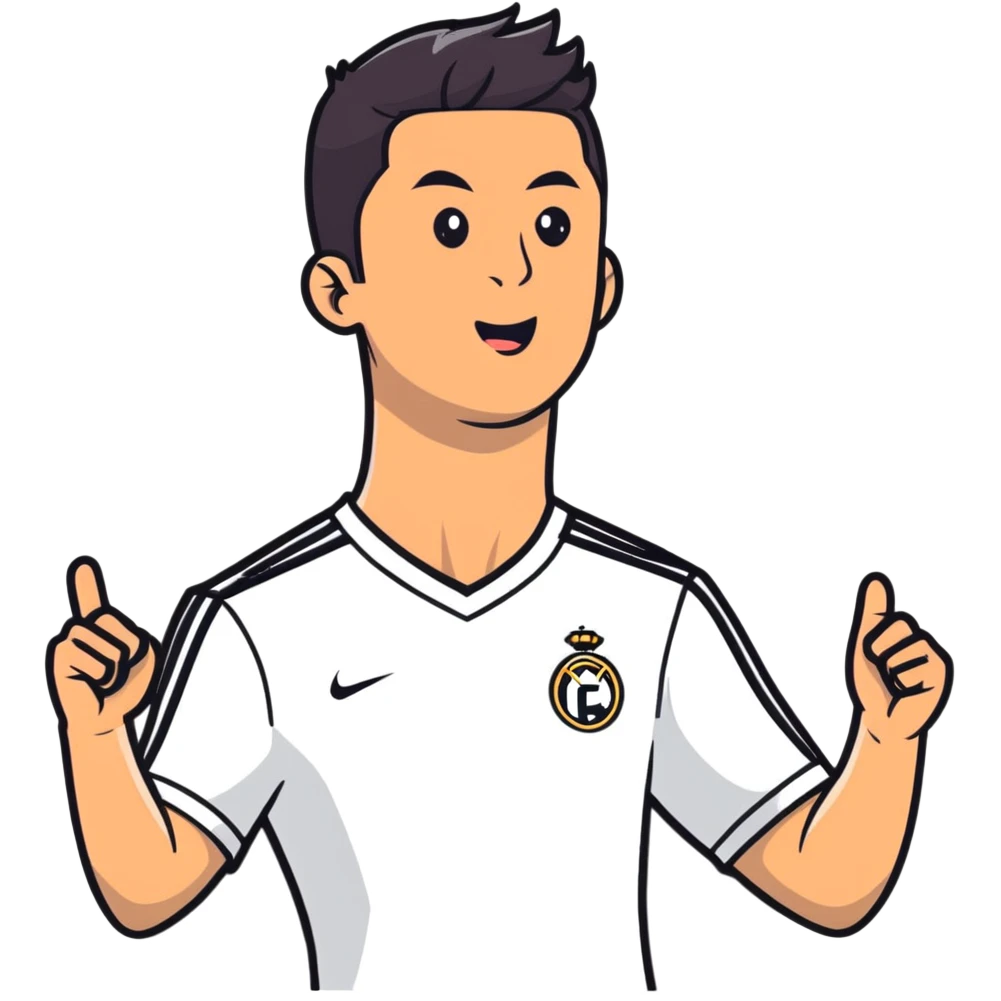 Cristiano Ronaldo celebrating a goal emoji