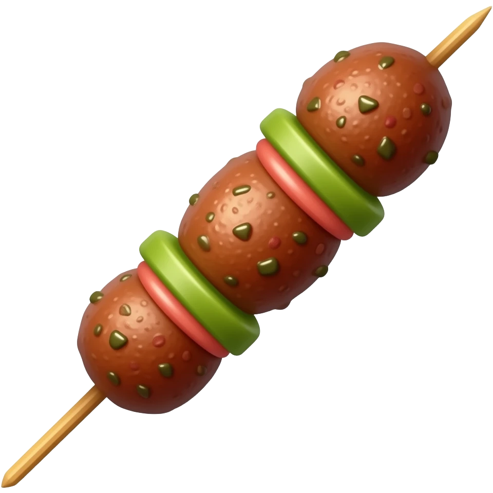 één stokje met alleen drie satés realistisch emoji
