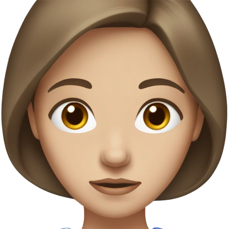 beautiful sad yang women fair skin blue eyes  brown hair figure emoji