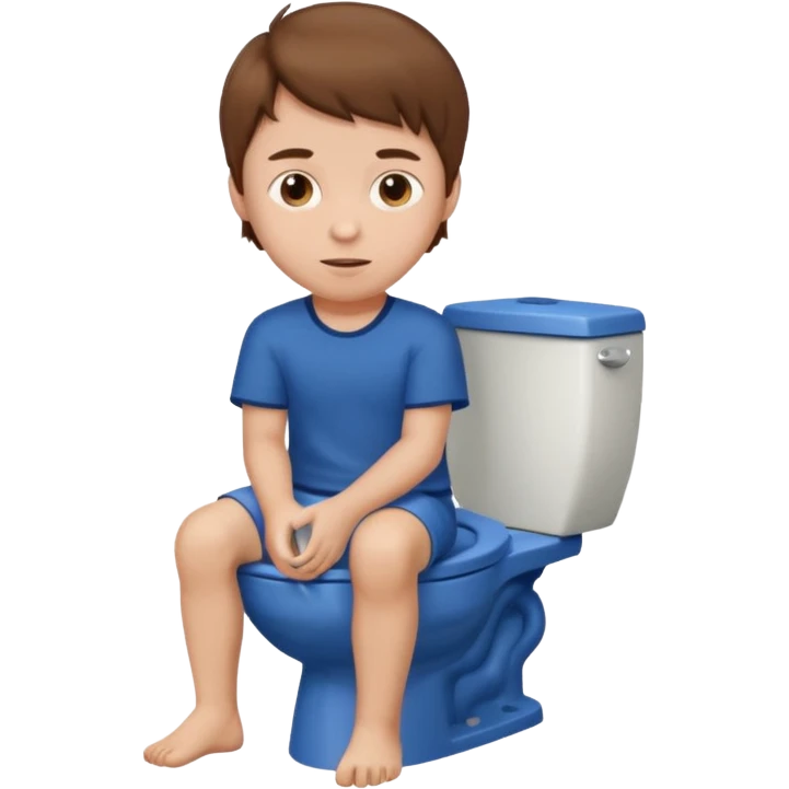 boy with brown hair sitting on toilet  emoji